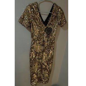 ASOS Club L Sequin Midi Dress with Cap Sleeve